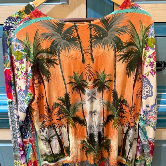 Johnny Was Multicolor Floral and Paisley Long Sleeve Top - Picture 3 of 4